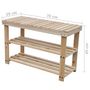 Voir la diapositive 5 : VIDAXL Etagere a chaussures 2 en 1 avec dessus banc 2 pcs Bois massif