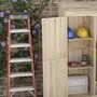 Voir la diapositive 6 : OUTSUNNY Armoire de jardin 2 portes bois - 2 étagères, grand compartiment - 120 x 57 x 183 cm - sapin pré-huilé