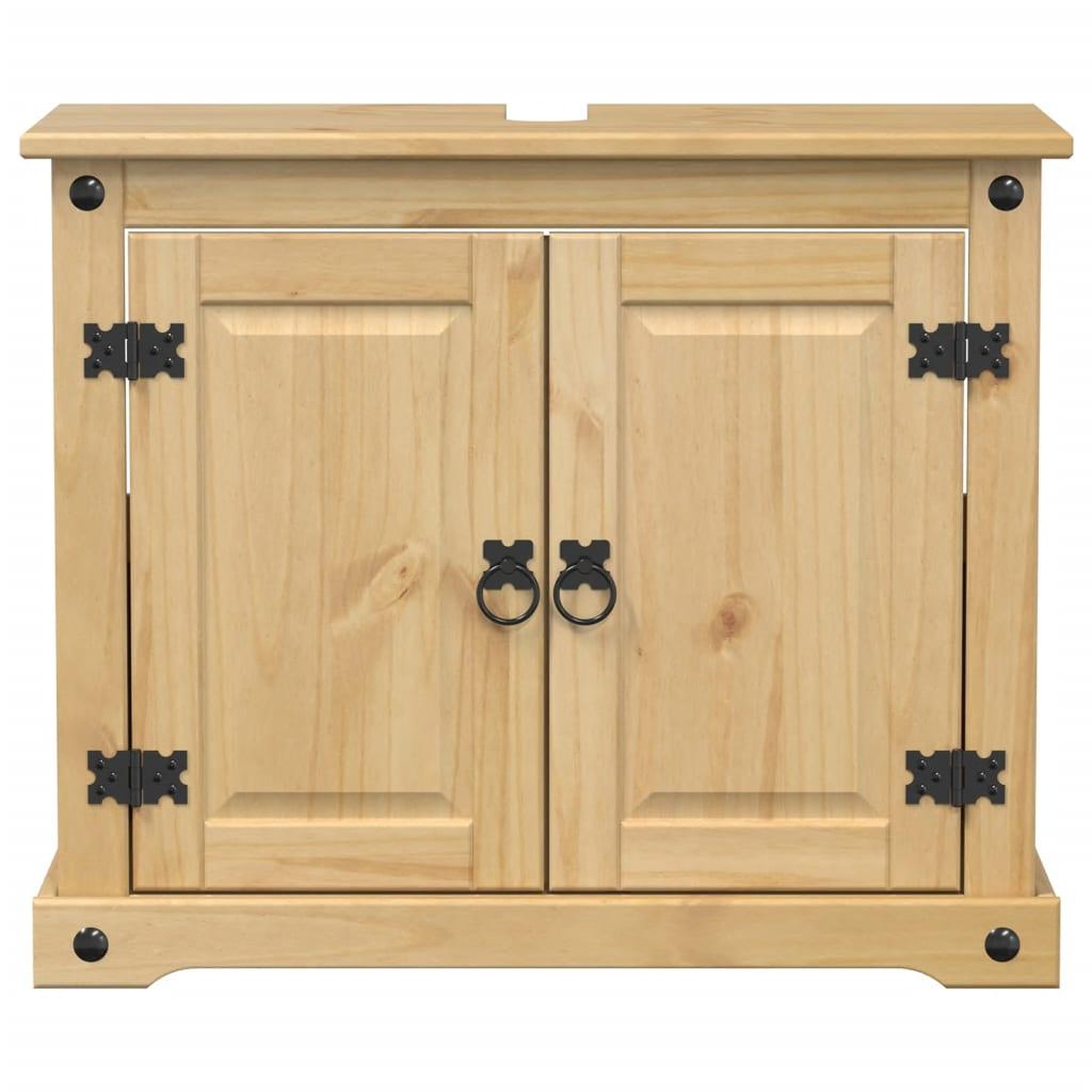 Voir la diapositive 4 : VIDAXL Armoire lavabo de salle de bain  bois de pin massif
