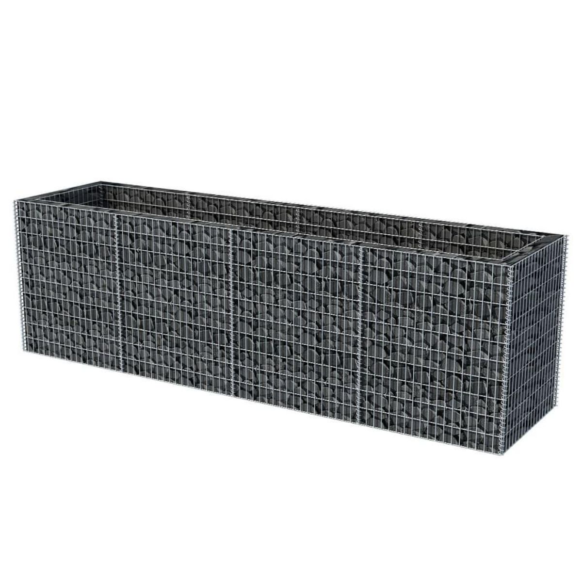 VIDAXL Lit sureleve a gabion Acier 360x90x100 cm