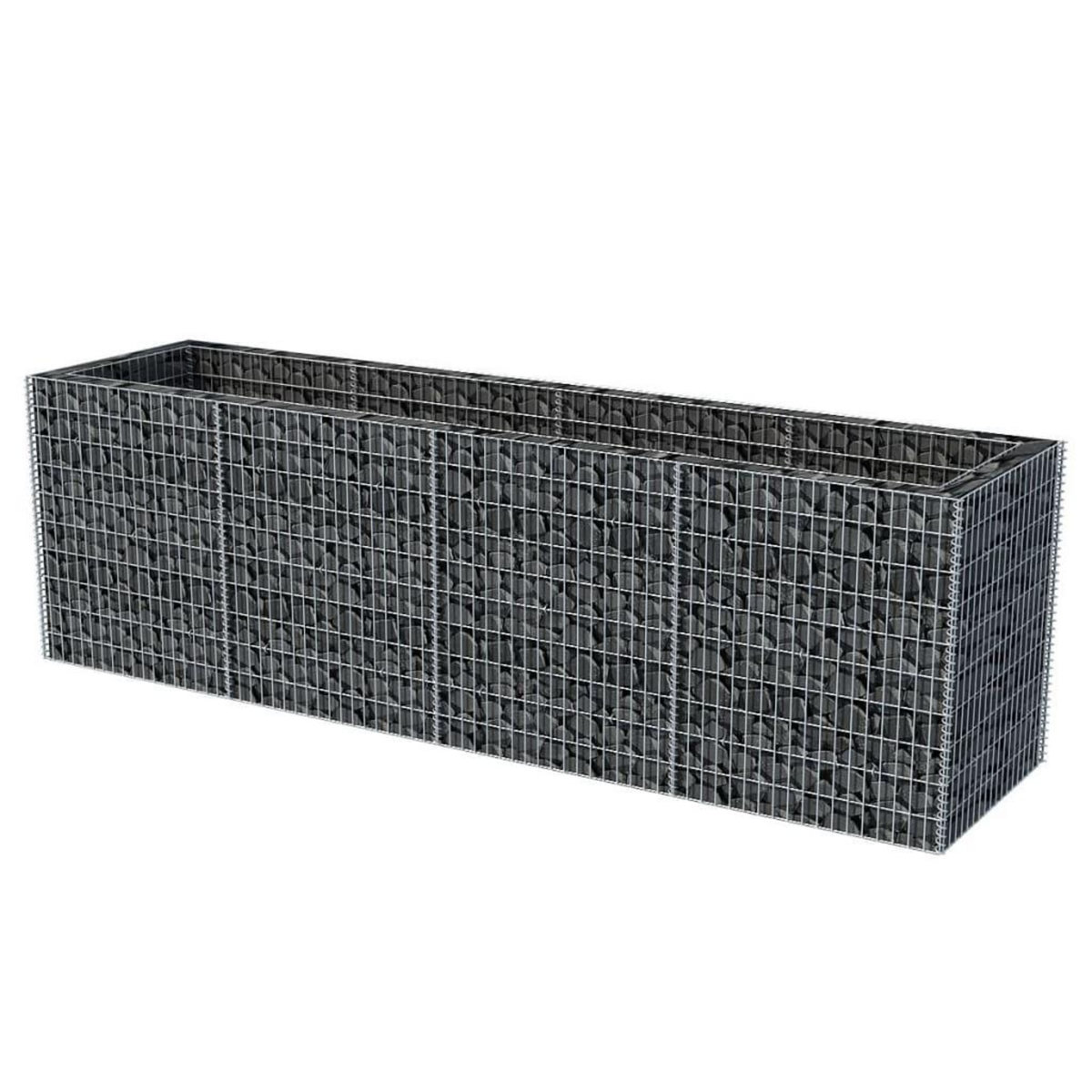 VIDAXL Lit sureleve a gabion Acier 360x90x100 cm
