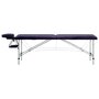 VIDAXL Table de massage pliable 2 zones Aluminium Violet
