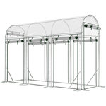 OUTSUNNY Serre à tomates - serre tunnel - 8 portes déroulantes - transparent