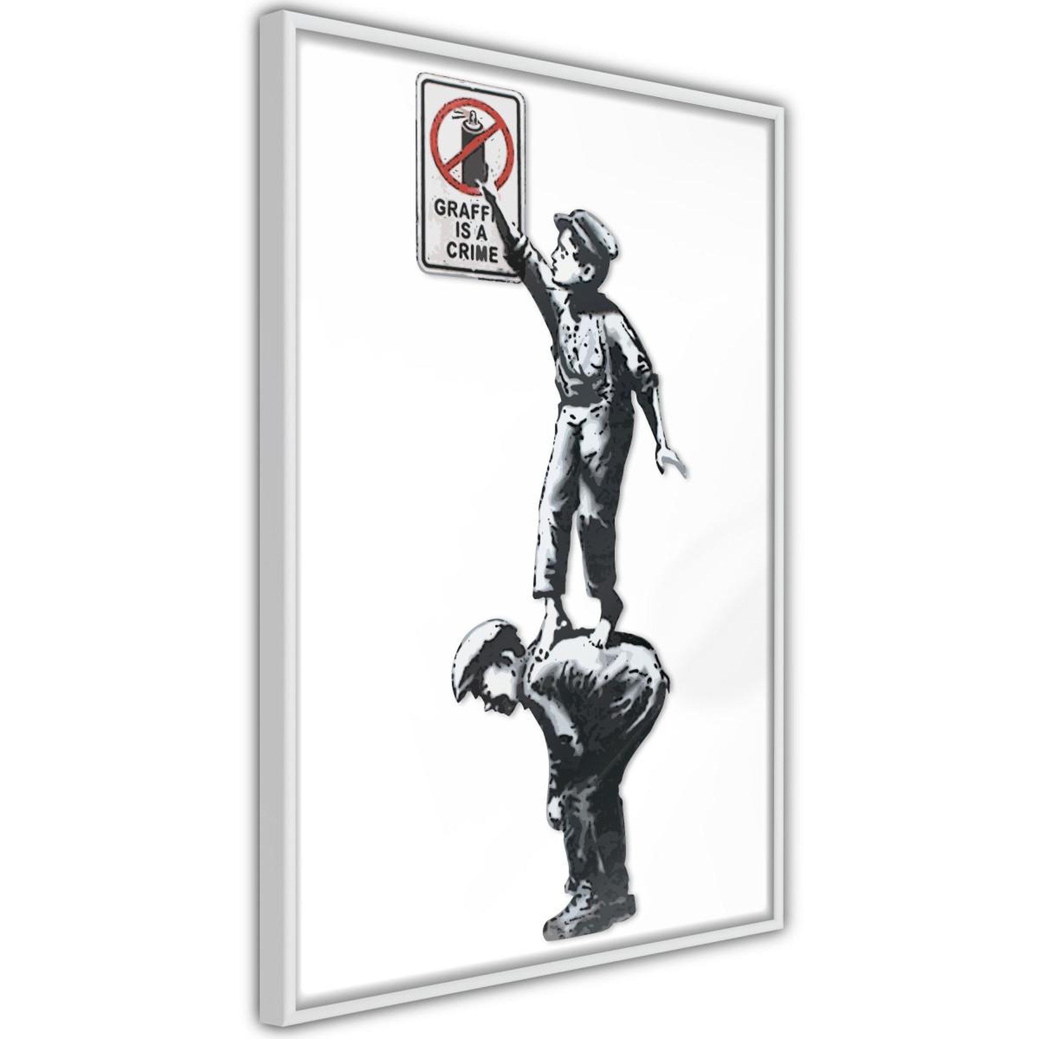 Paris Prix Affiche murale encadrée  banksy graffiti is a crime