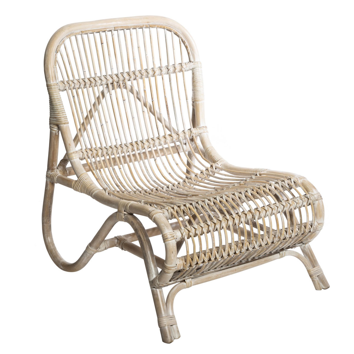 ATMOSPHERA Fauteuil en rotin BOHEME  L. 54 x l. 84 x H. 75 cm