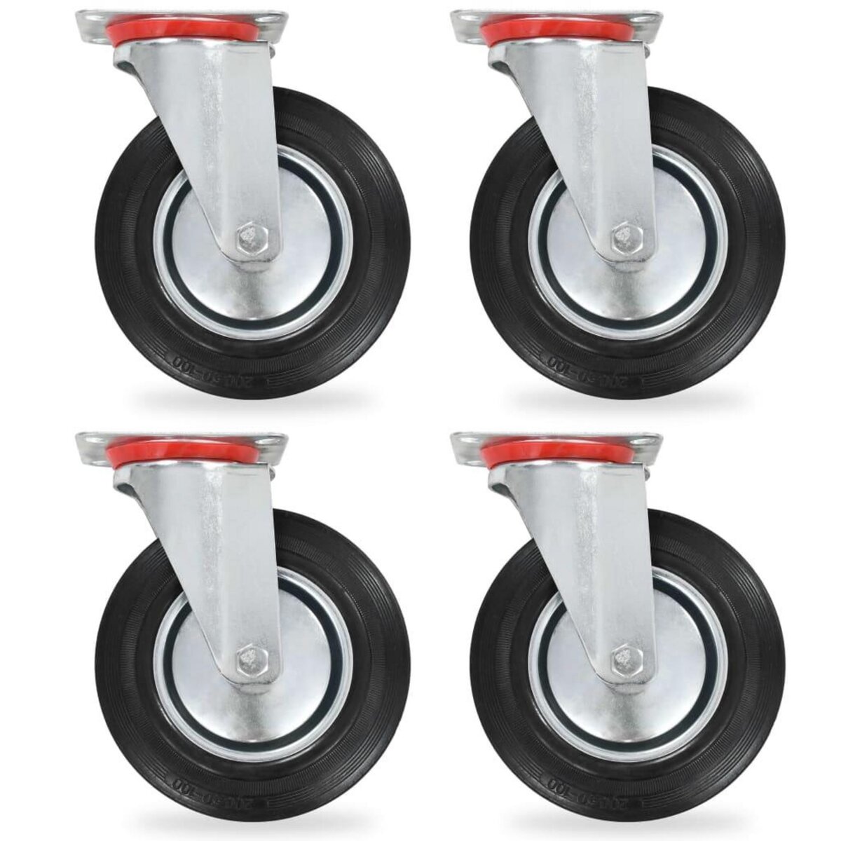 VIDAXL Roulettes pivotantes 4 pcs 200 mm