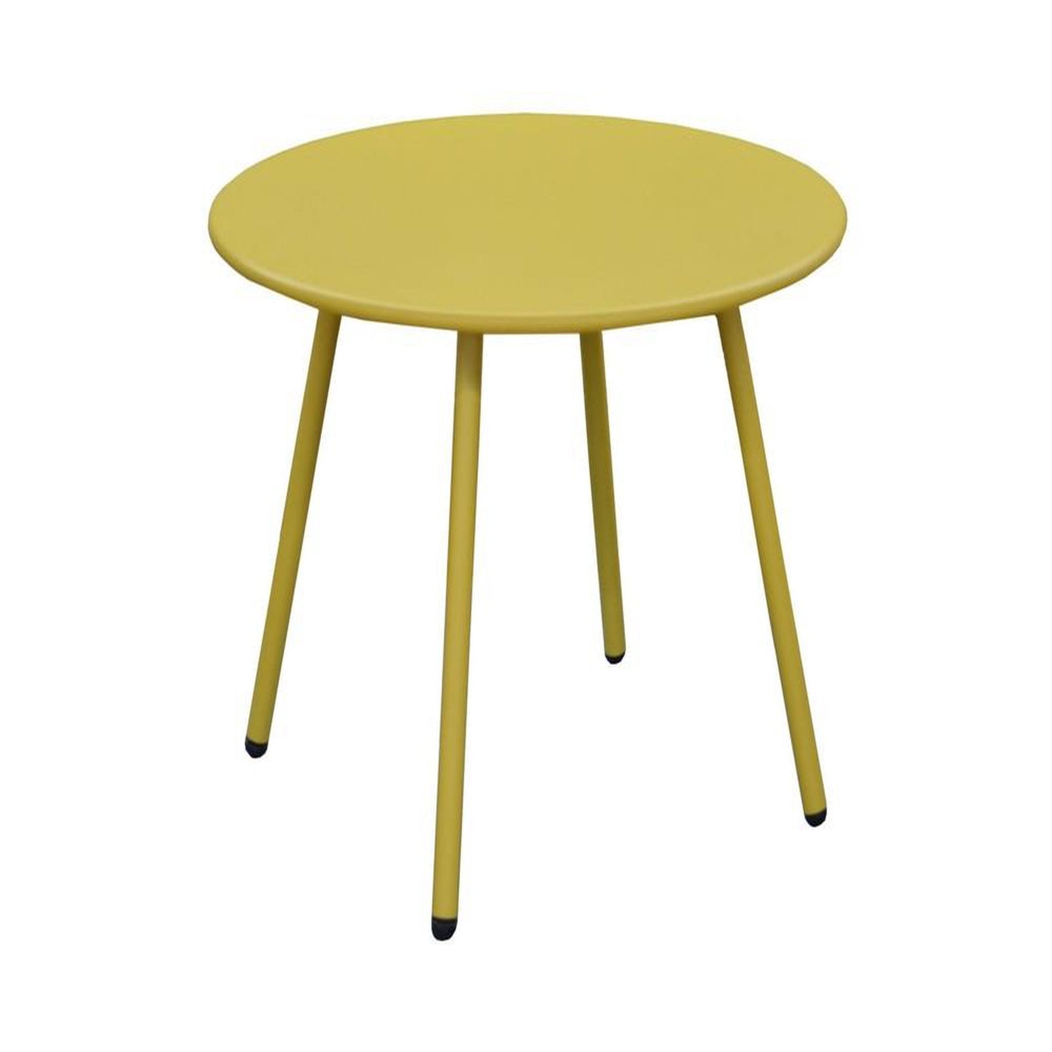 Proloisirs Table basse de jardin ronde en acier Rio - moutarde Ø 50 cm