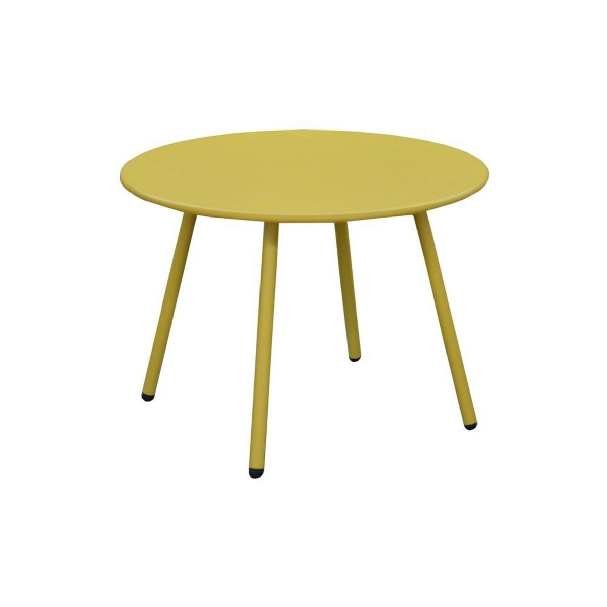 Proloisirs Table basse de jardin ronde en acier Rio - moutarde Ø 50 cm