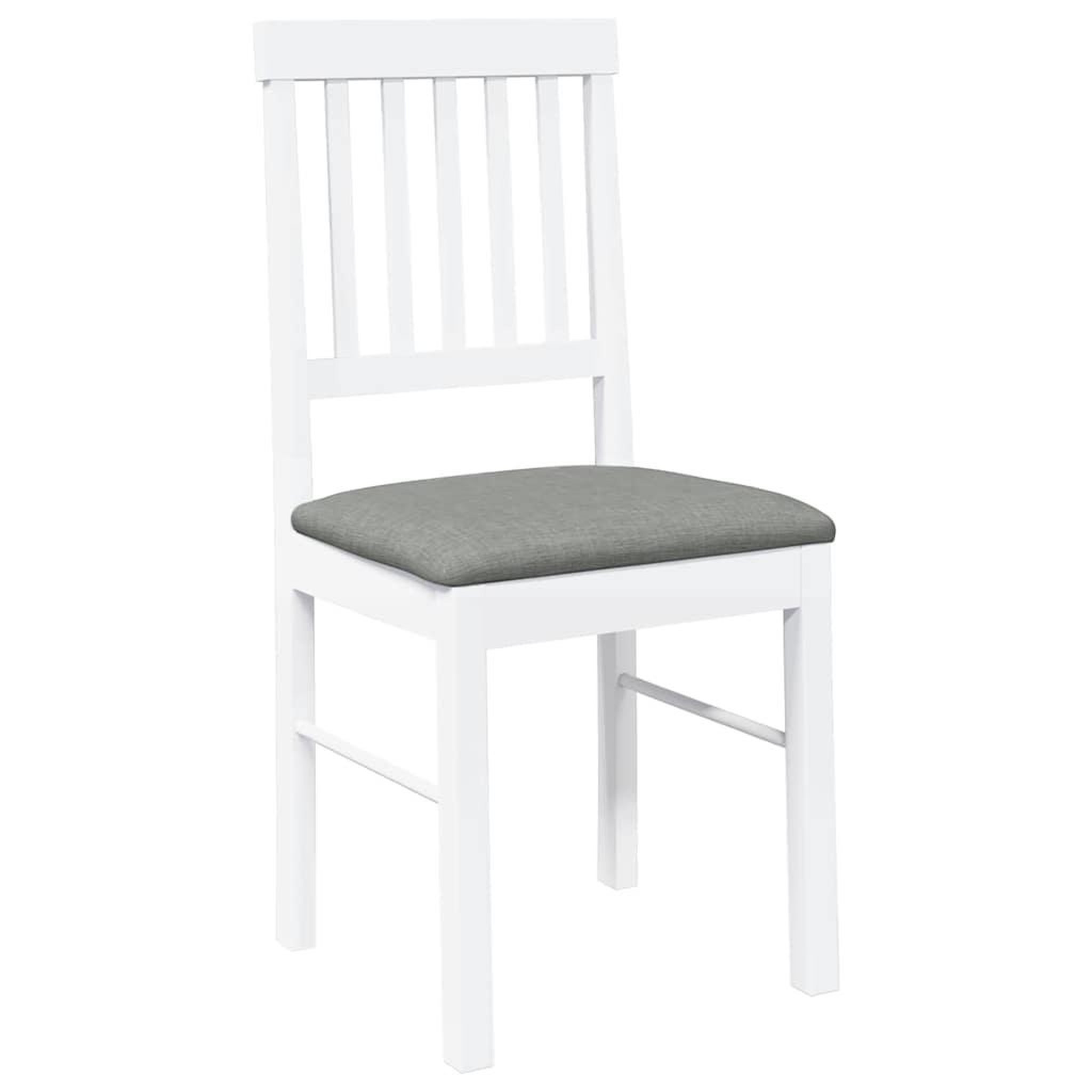Voir la diapositive 4 : VIDAXL Chaises a manger coussins 2 pcs blanc bois massif caoutchouc