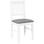 Voir la diapositive 4 : VIDAXL Chaises a manger coussins 2 pcs blanc bois massif caoutchouc