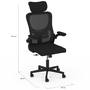 Voir la diapositive 5 : ID MARKET Fauteuil de bureau JAMES ergonomique en toile respirante et appui-tête avec roulettes noir