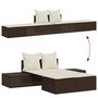 Voir la diapositive 3 : VIDAXL Chaise longue double avec coussins marron resine tressee
