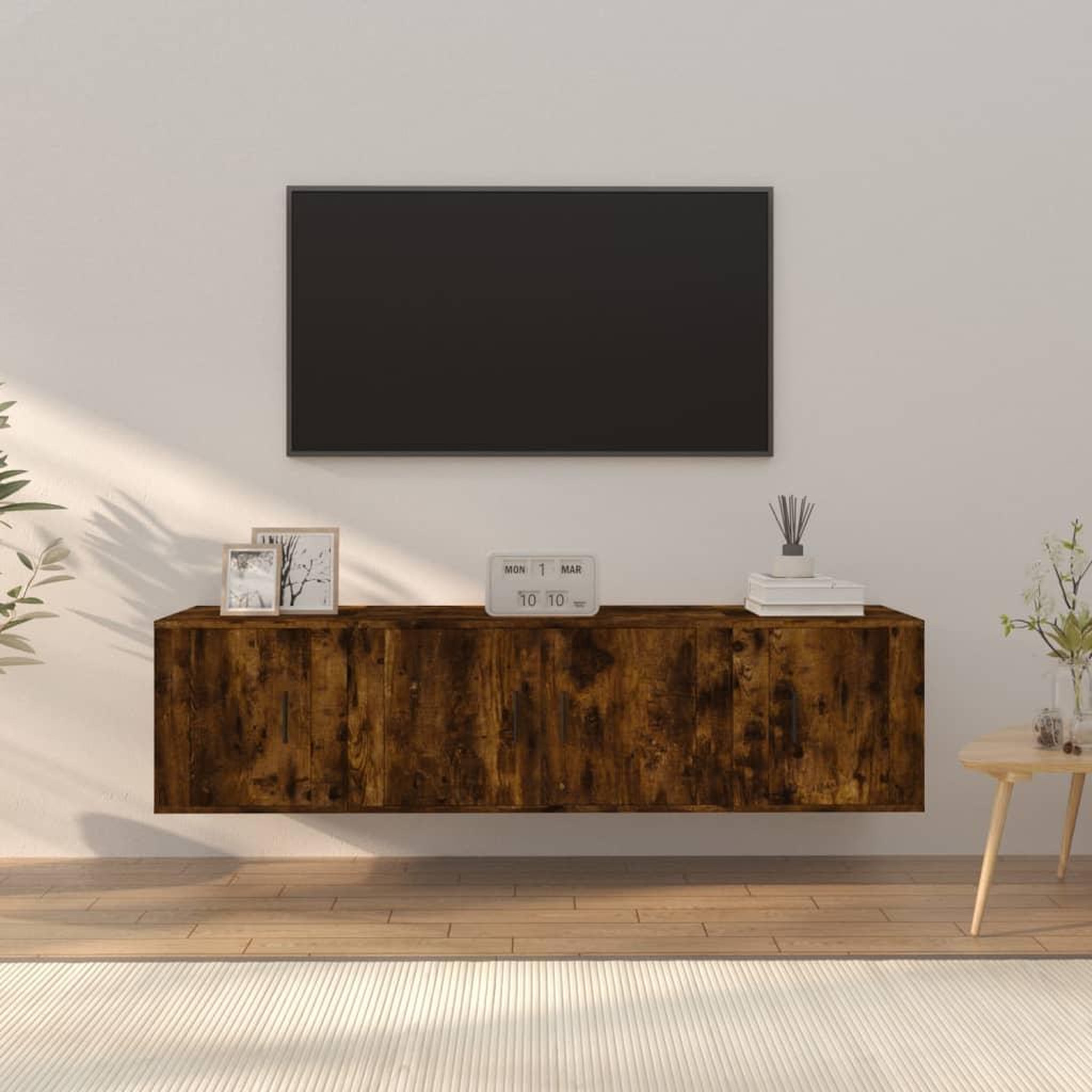 Voir la diapositive 1 : VIDAXL Ensemble de meubles TV 3 pcs Chene fume Bois d'ingenierie
