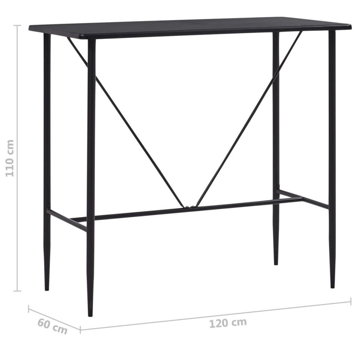 VIDAXL Ensemble de bar 5 pcs Tissu Noir