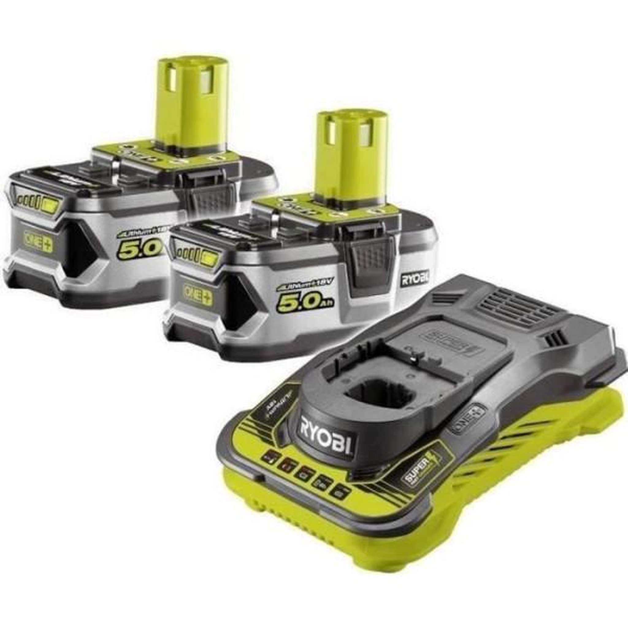 Ryobi Ryobi - 2 batteries lithium+ 18v one+ 5,0 ah et 1 chargeur ultra rapide 5,0 a - rc18150-250