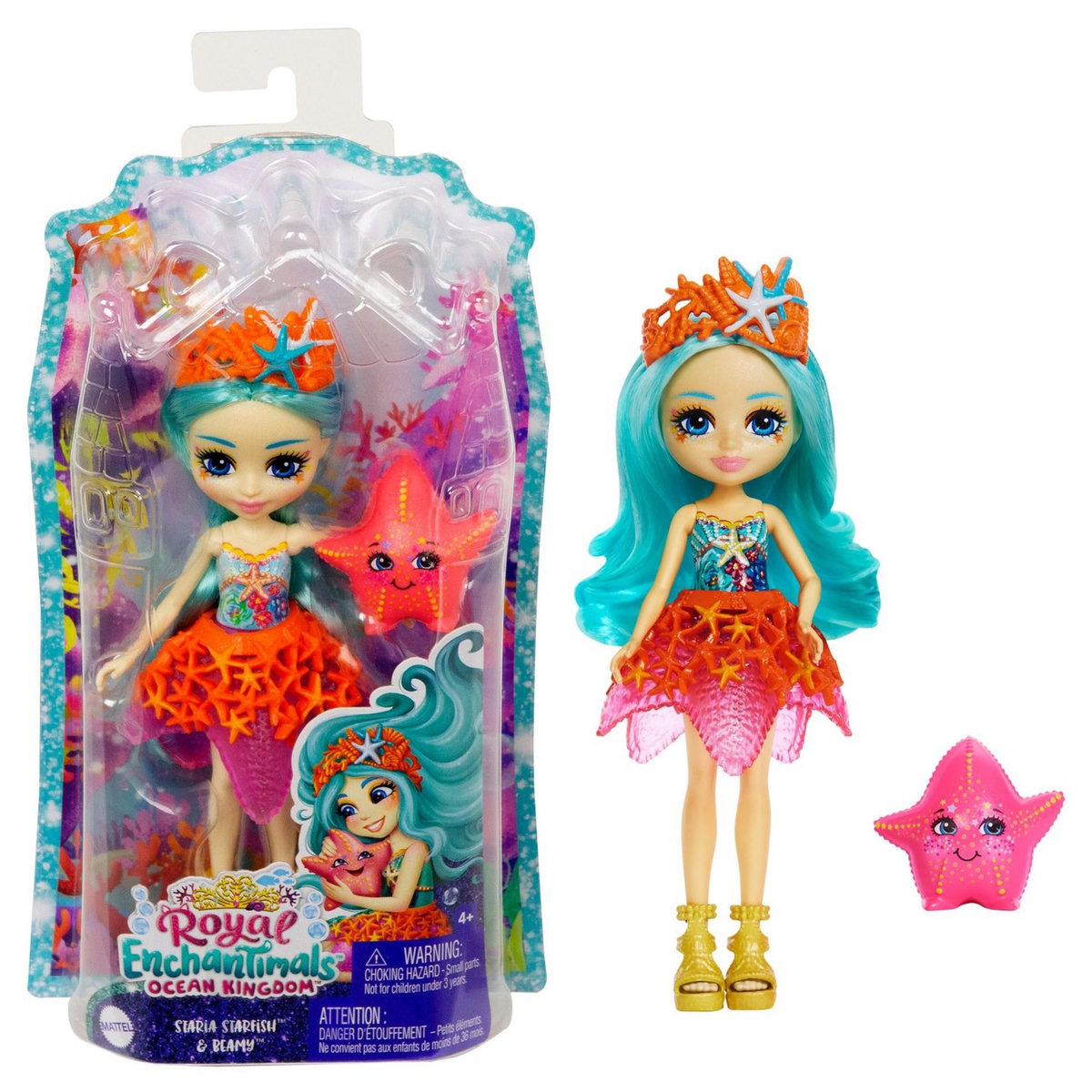 MATTEL Mini-poupée Enchantimals - Starla étoile de mer et Beamy