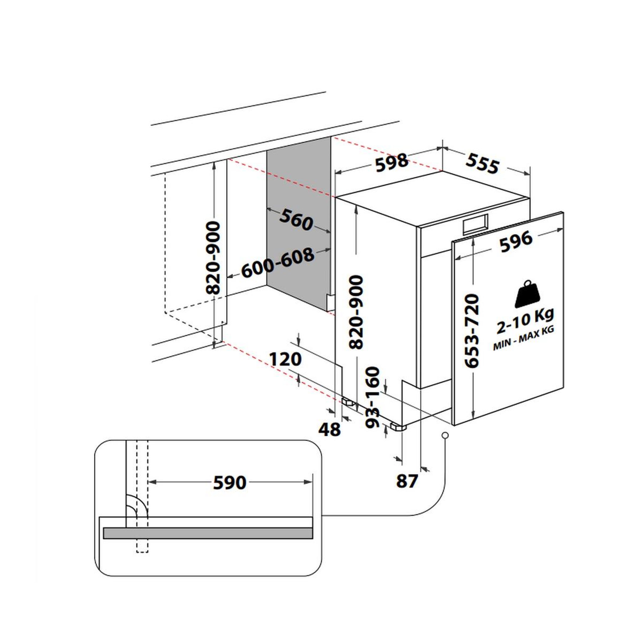 Voir la diapositive 3 : Indesit Lave-vaisselle 60cm 14 couverts 46db tout intégrable - I3IFD536