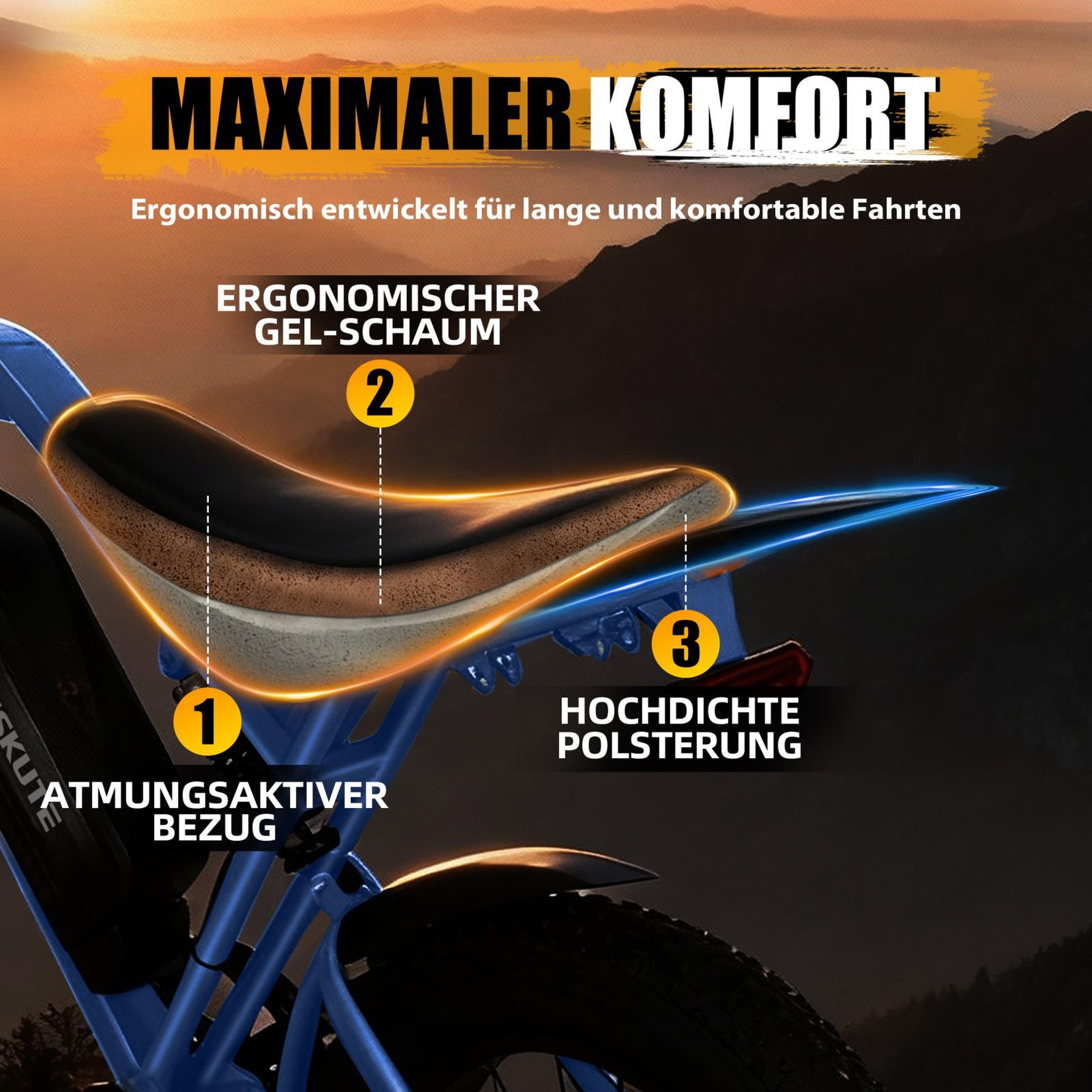 Voir la diapositive 5 : ESKUTE Vélo électrique ESKUTE V202, 48V 20,8Ah