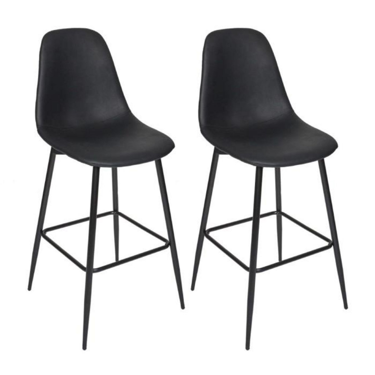 Paris Prix Lot de 2 Chaises de Bar  Amber  106cm Noir