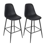 Paris Prix Lot de 2 Chaises de Bar  Amber  106cm Noir