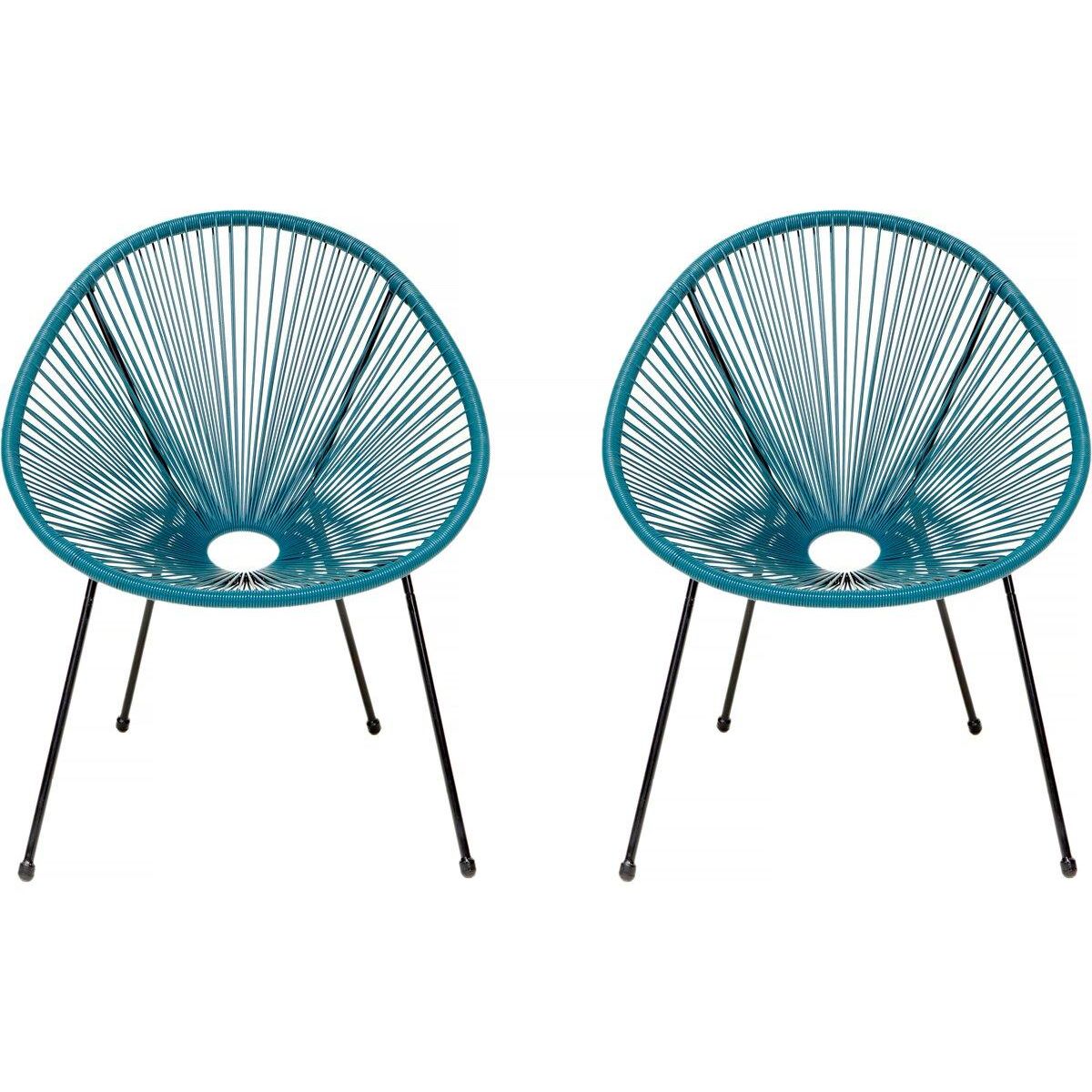 Habitat et Jardin Lot de 2 fauteuils de jardin  Ania  - Bleu foncé
