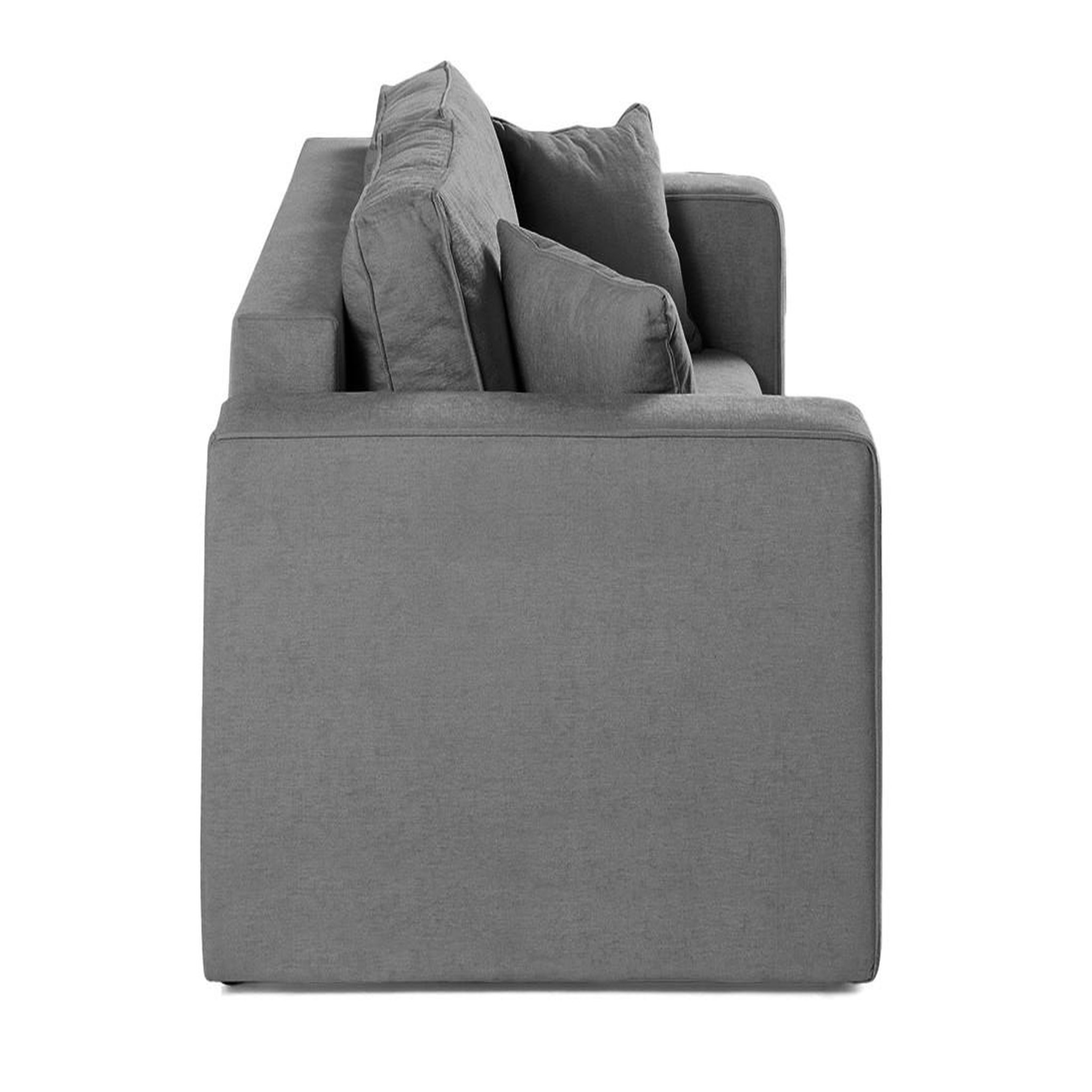 Voir la diapositive 4 : BEST MOBILIER Topaze - canapé droit 2 places - en tissu