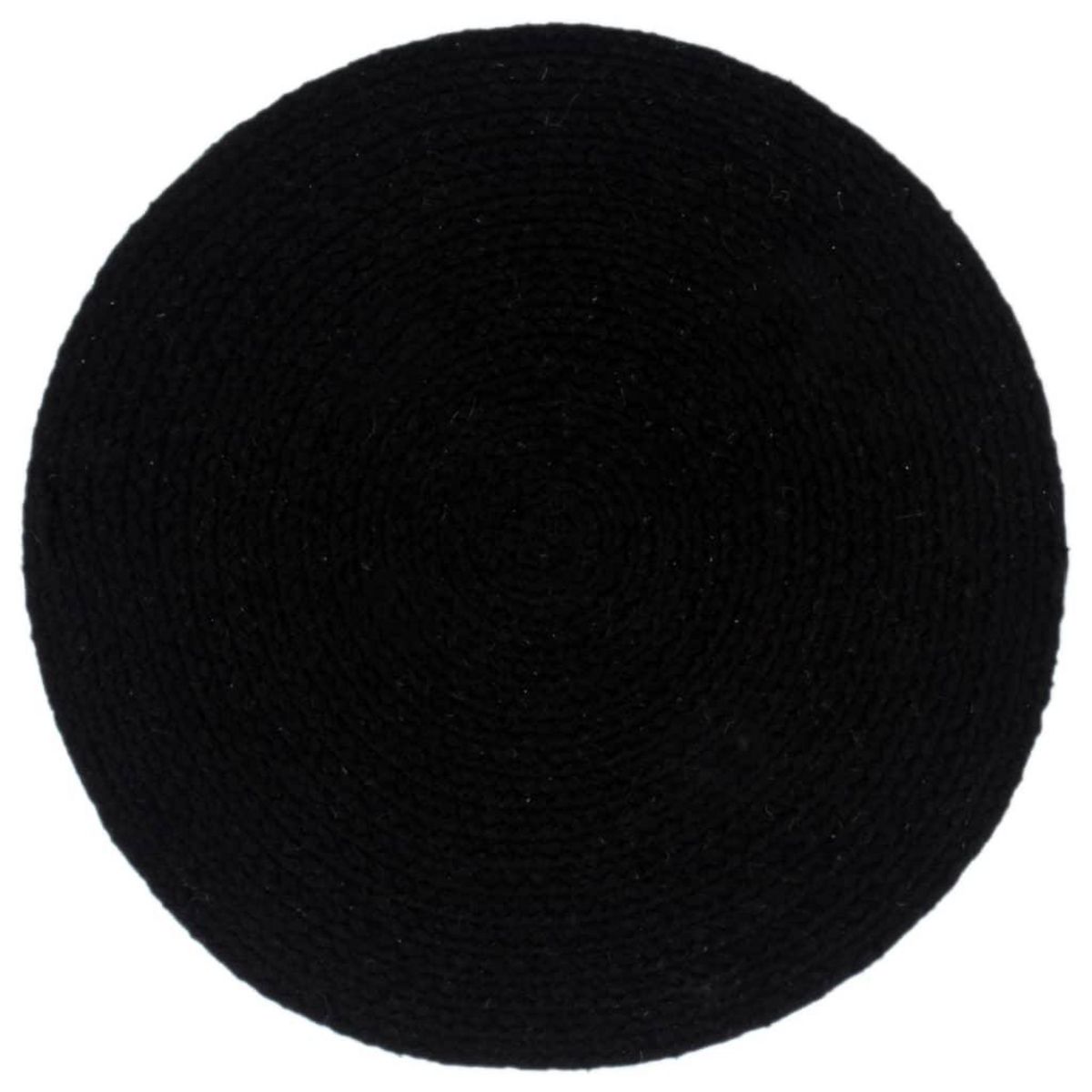 VIDAXL Napperons 4 pcs Noir Plain 38 cm Rond Coton