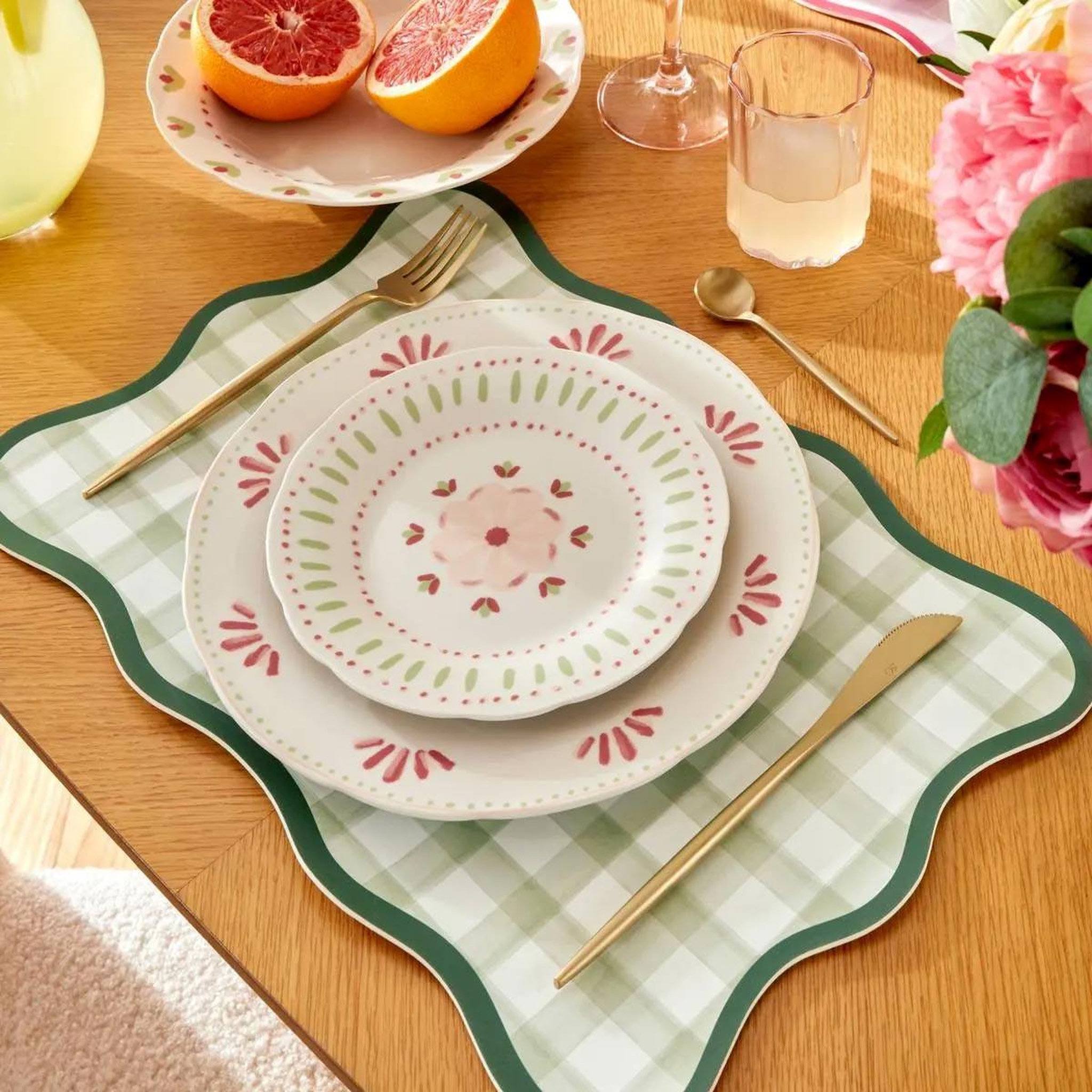 Voir la diapositive 3 : SECRET DE GOURMET Lot de 6 assiettes à dessert  fleur de rose  19cm multicolore