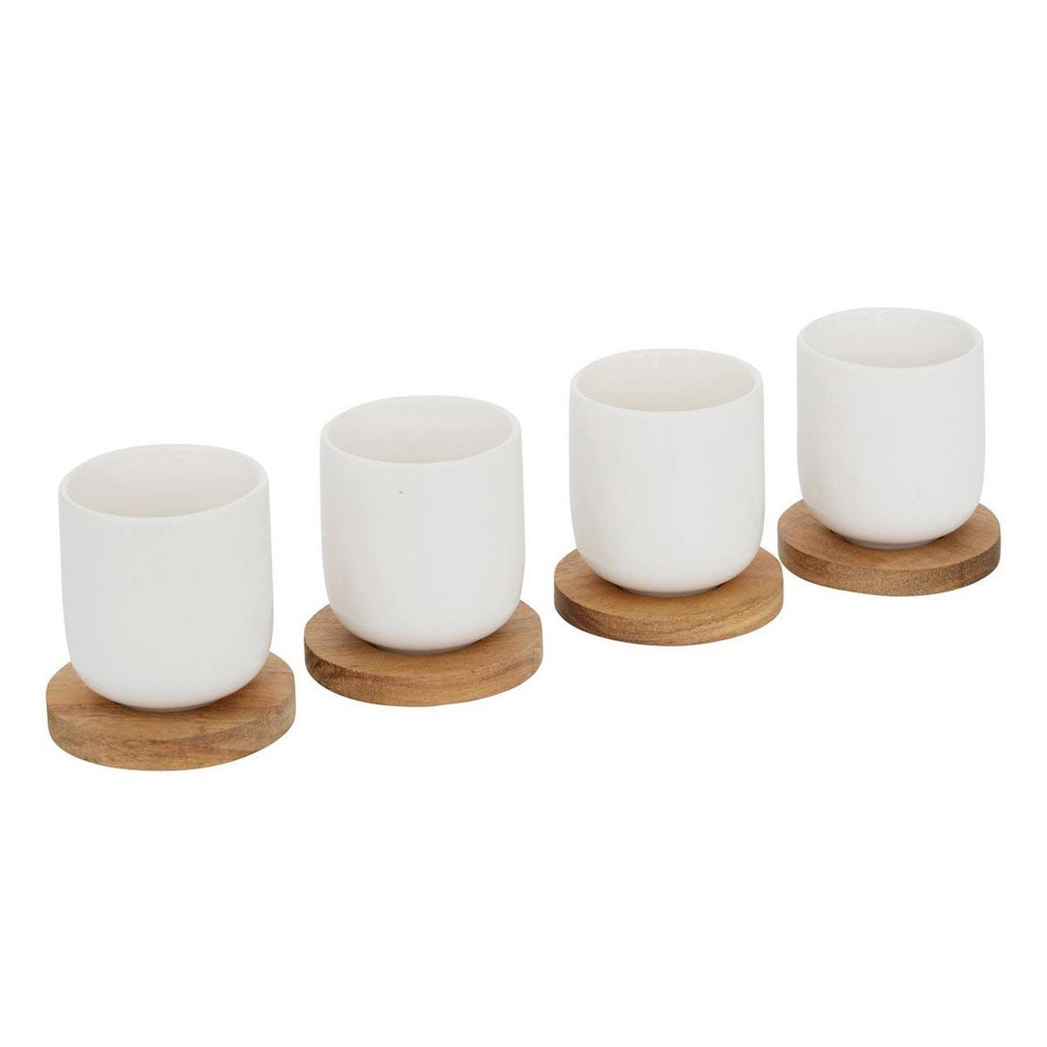 SECRET DE GOURMET Coffret 4 tasses & sous-tasses  elégance  10cl blanc