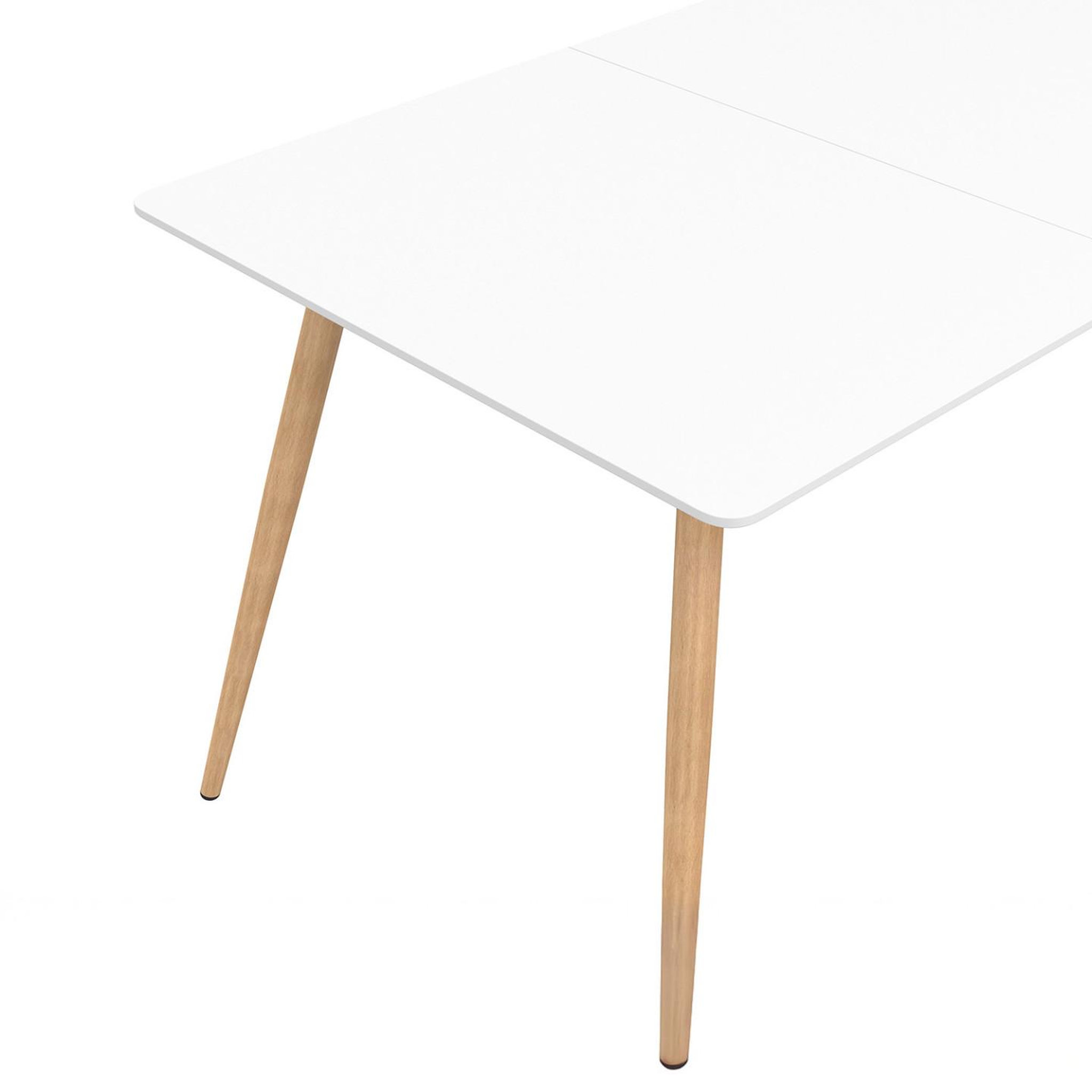 Voir la diapositive 5 : ID MARKET Table à manger scandinave rectangle sara 6 personnes blanche 120 cm