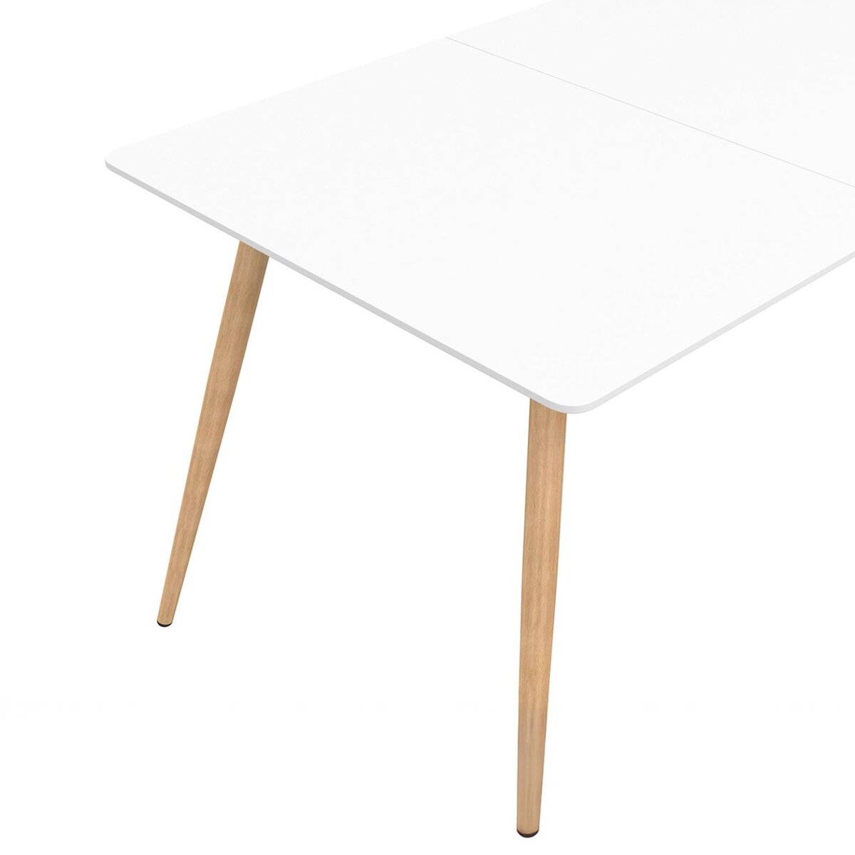 ID MARKET Table à manger scandinave rectangle SARA 6 personnes blanche 120 cm