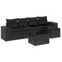 Voir la diapositive 2 : VIDAXL Salon de jardin 6 pcs avec coussins noir resine tressee