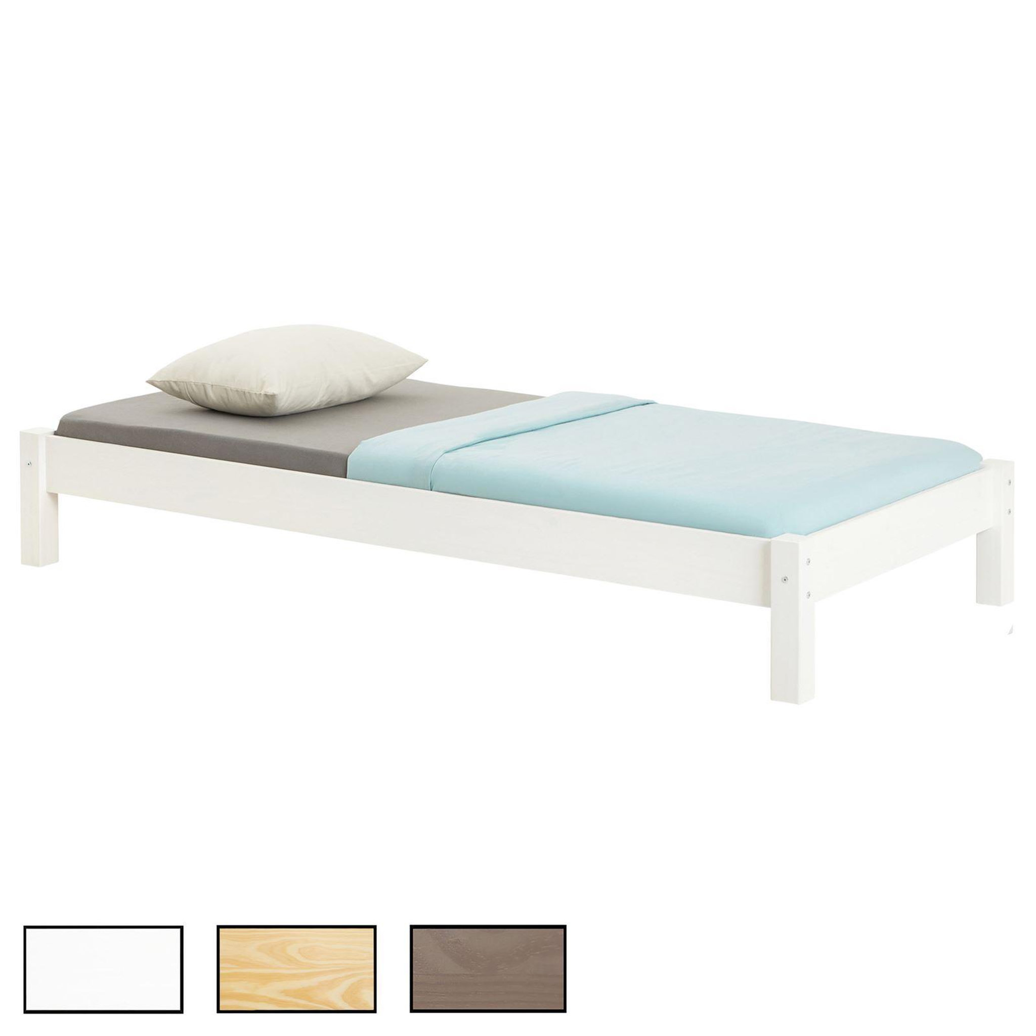 IDIMEX Lit futon TAIFUN, en pin massif. Coloris disponibles : Blanc, Marron