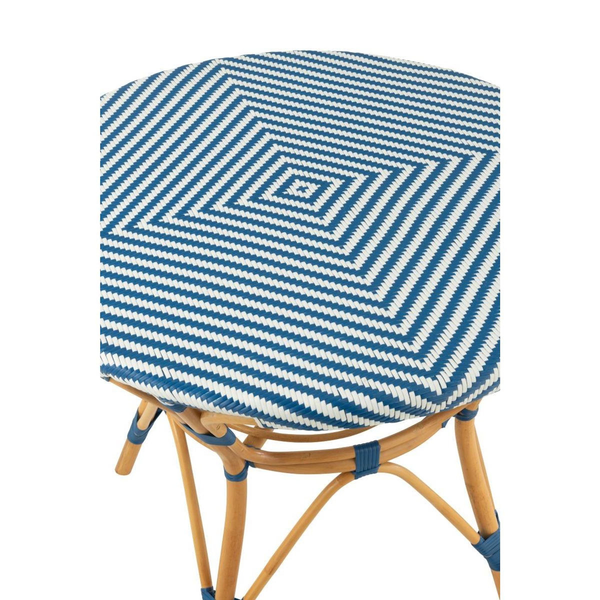 Paris Prix Table à Manger en Rotin  Danial  90cm Bleu