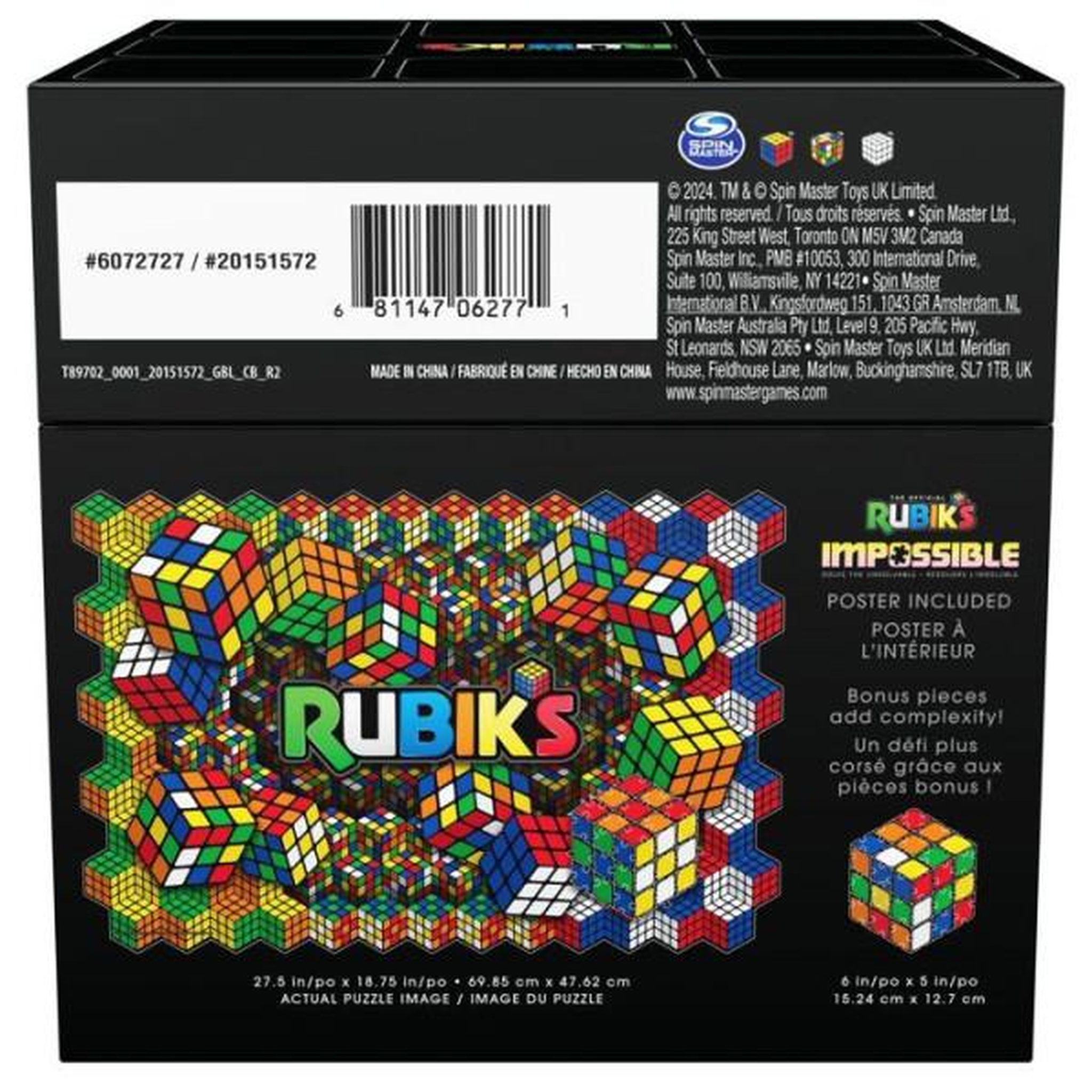 Voir la diapositive 5 : SPIN MASTER Puzzle Impossible 604 Pieces Lenticulaires Rubik's - 2 Puzzles en 1 - SPIN MASTER - A partir de 14 ans