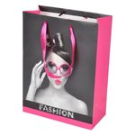 Paris Prix Sac Cadeau Imprimé  Fashion  29cm Gris & Rose