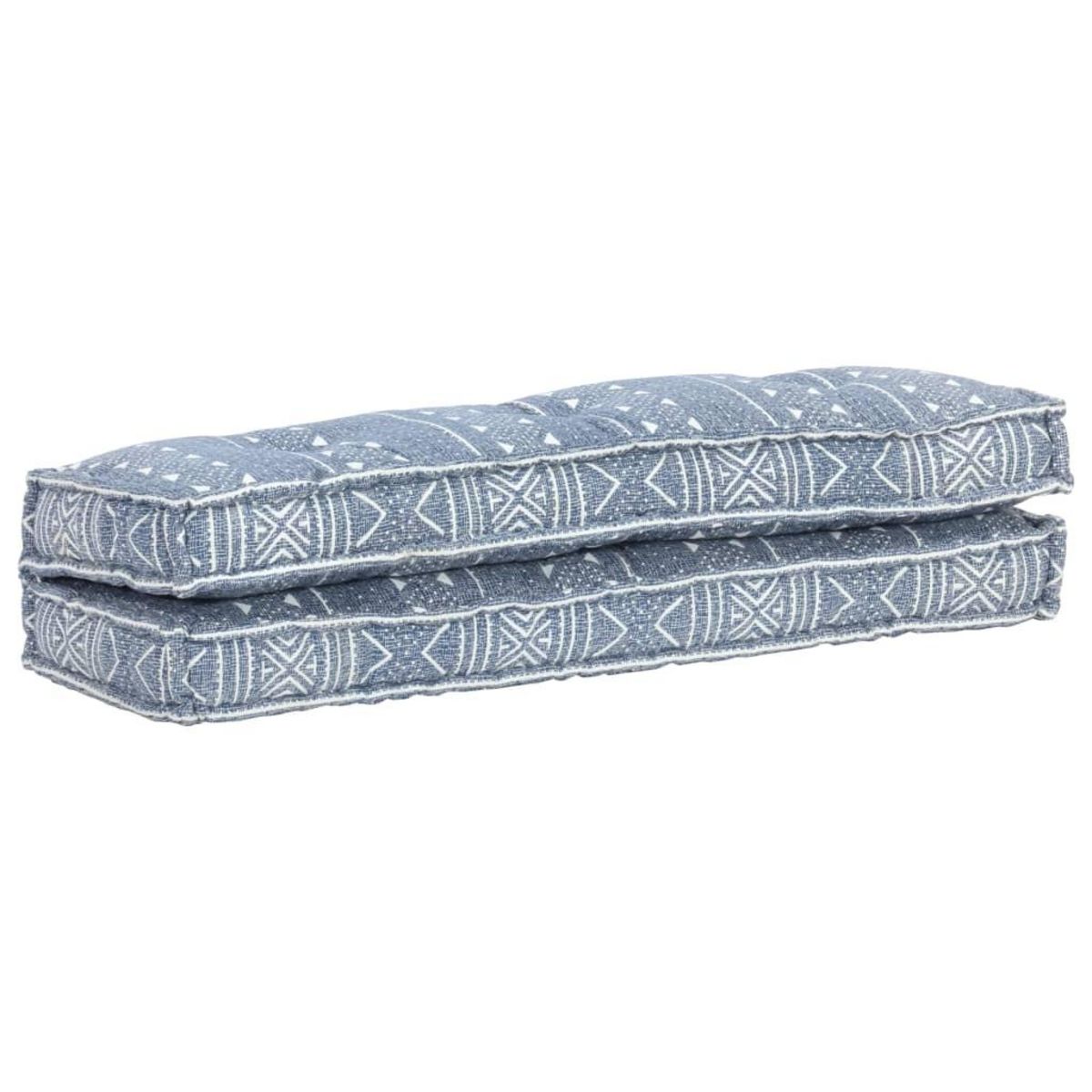 VIDAXL Coussin de canape palette Indigo Tissu Patchwork