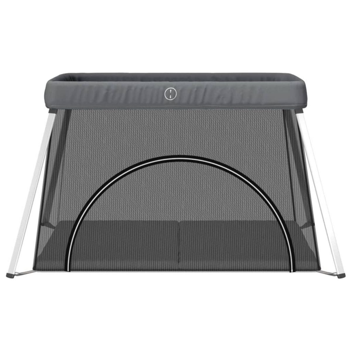 VIDAXL Parc pour bebe avec matelas Gris fonce Tissu de lin
