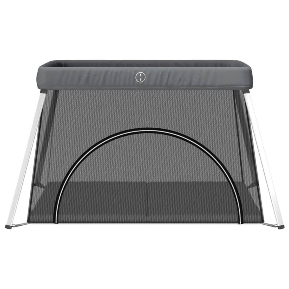 VIDAXL Parc pour bebe avec matelas Gris fonce Tissu de lin