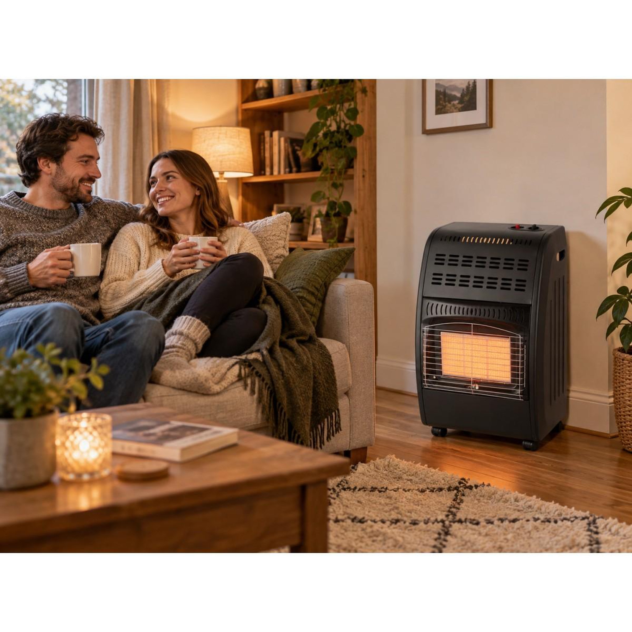 Voir la diapositive 4 : INTEC Poêle à gaz 4200W Nova Confort + Tuyau & Détendeur Butane Chauffage d'apppoint mobile Noir Chauffe Rapide Sécurité ODS INTEC