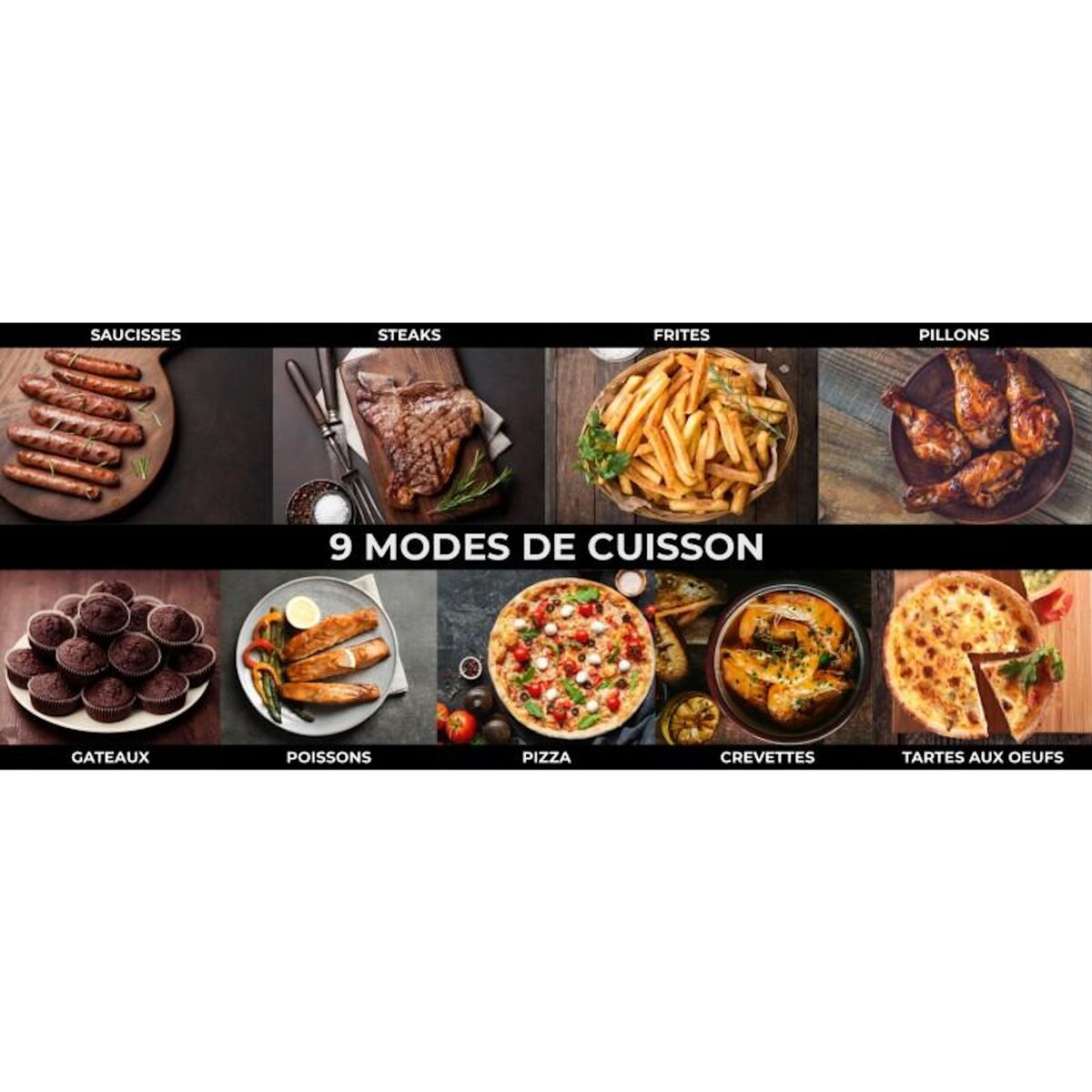 KITCHENCOOK Airscreen - Airscreen11 - Double Friteuse à Air 11l - 9 Programmes - Minuterie Numérique - 2200w