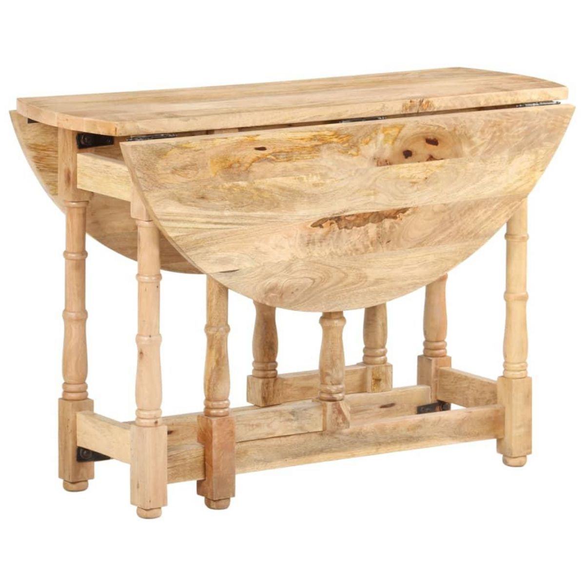VIDAXL Table a manger Rond 110x76 cm Bois de manguier massif