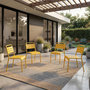 Voir la diapositive 2 : CONCEPT USINE Ensemble de 4 chaises de jardin empilables jaunes BERGAME