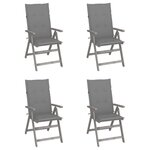 VIDAXL Chaises inclinables de jardin lot de 4 et coussins Bois acacia