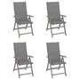 Voir la diapositive 1 : VIDAXL Chaises inclinables de jardin lot de 4 et coussins Bois acacia