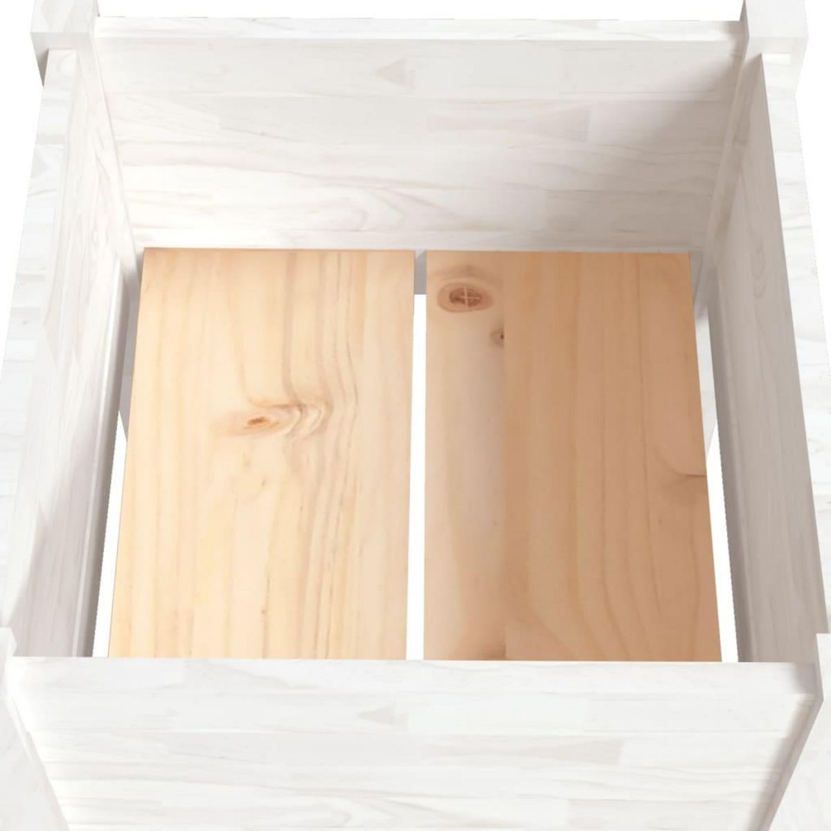 VIDAXL Jardiniere d'exterieur Blanc 40x40x70 cm Bois de pin massif