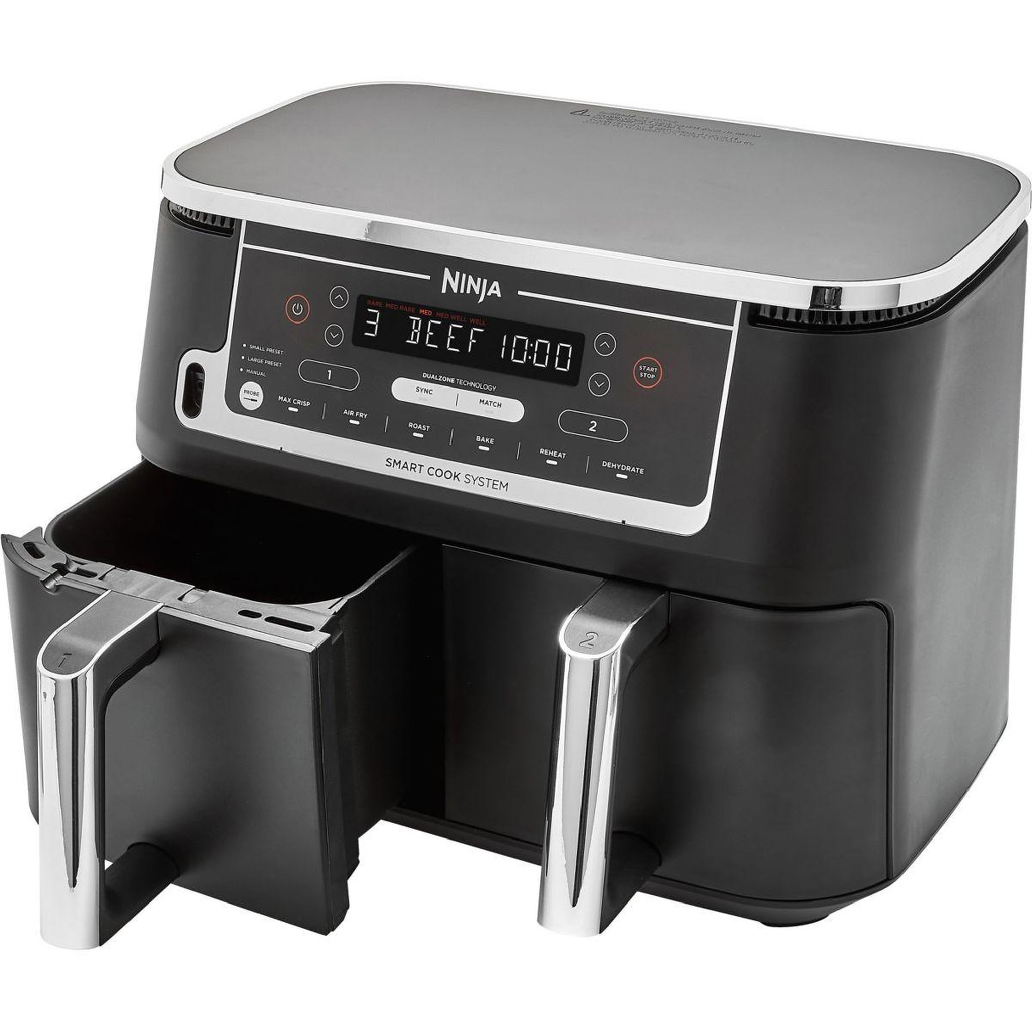 Voir la diapositive 2 : NINJA Friteuse sans huile Foodi DualZone 9,6l  AF451EU avec sonde