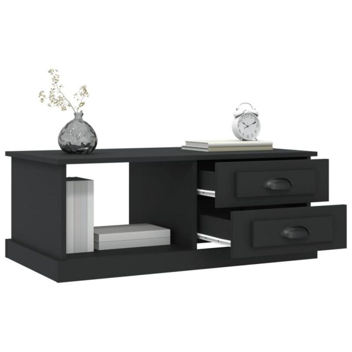VIDAXL Table basse Noir 90x50x35 cm Bois d ingénierie