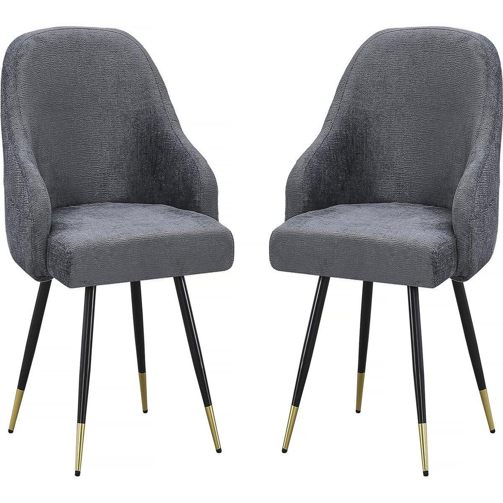 Habitat et Jardin Lot de 2 chaises en tissu  harmony  - 54 x 57 x 90 cm - gris