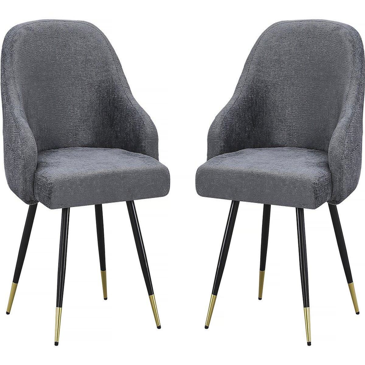 Habitat et Jardin Lot de 2 chaises en tissu  Harmony  - 54 x 57 x 90 cm - Gris